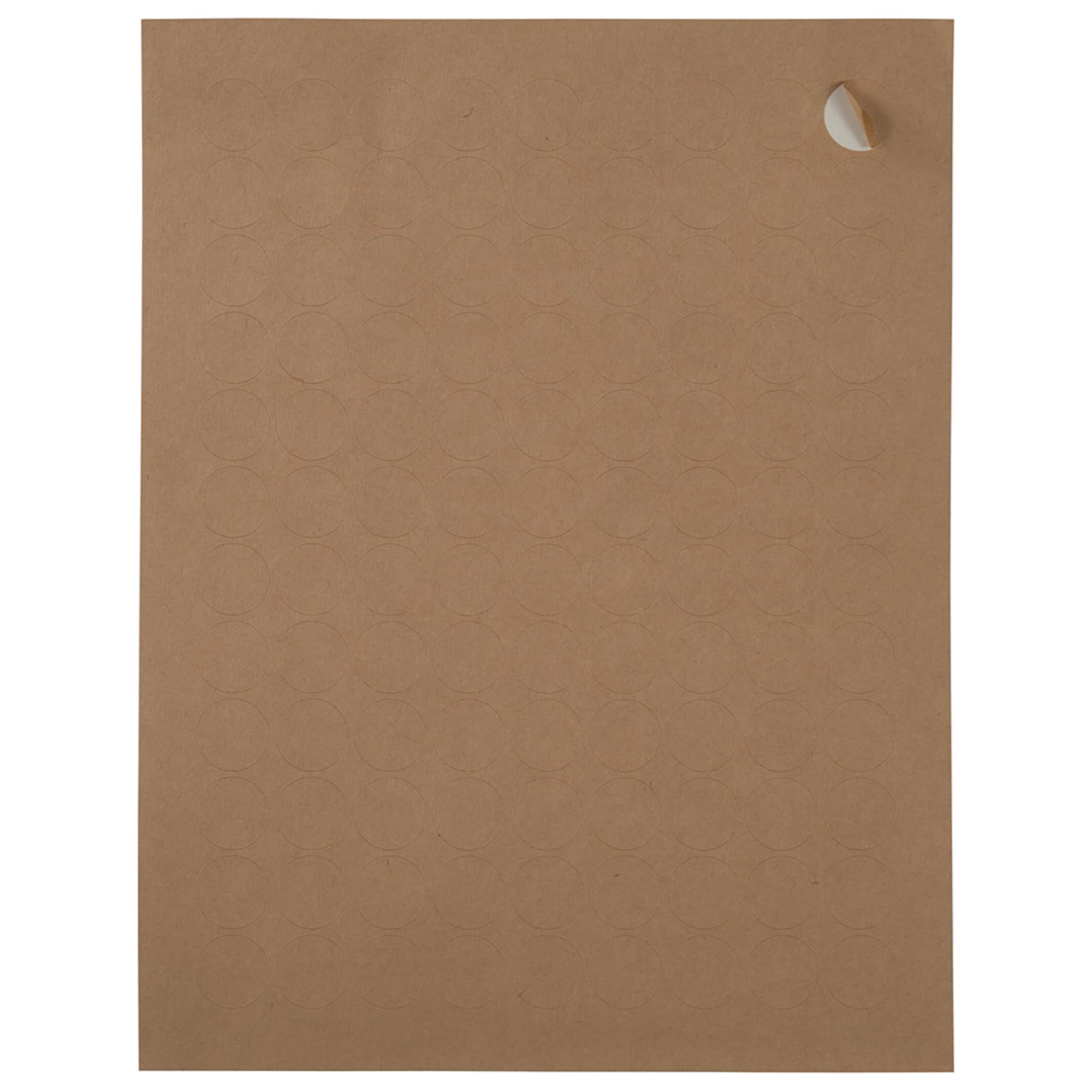 JAM Paper Brown Kraft Circle Label Stickers